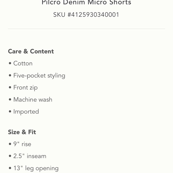 Pilcro Anthropologie Denim Micro Shorts Size 32 NWT - Picture 11 of 11